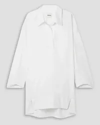 KHAITE Kal cotton-poplin mini shirt dress - White White