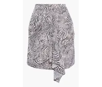 Siowa draped zebra-print crepe de chine mini skirt - Pink