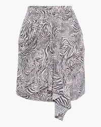 IRO Siowa draped zebra-print crepe de chine mini skirt - Pink Pink