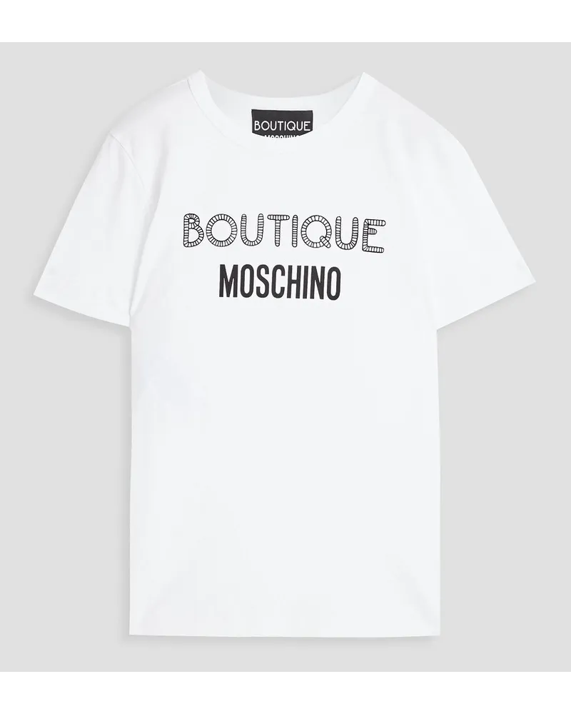 Moschino Logo-print cotton-jersey T-shirt - White White