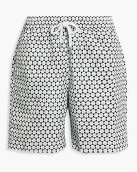 Frescobol Carioca Long-length printed swim shorts - Blue Blue