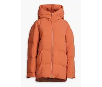 Quilted shell hooded down coat - Orange