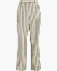 Acne Studios Striped wool and cotton-blend tweed flared pants - Gray Gray