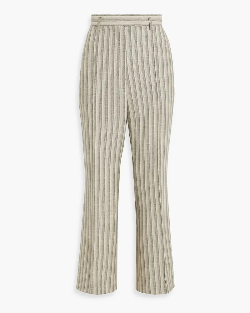 Acne Studios Striped wool and cotton-blend tweed flared pants - Gray Gray