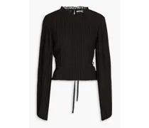 Pleated chiffon blouse - Black
