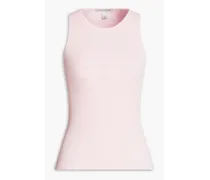 Ribbed pointelle-knit tank - Pink