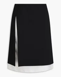 Peter Do Layered two-tone twill skirt - Black Black