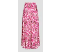 Florencia floral-print canvas maxi skirt - Pink