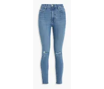 Siren distressed high-rise skinny jeans - Blue