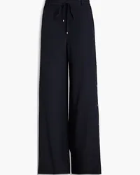 Zuhair Murad Snap-detailed silk crepe de chine flared pants - Blue Blue