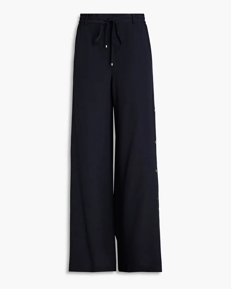 Zuhair Murad Snap-detailed silk crepe de chine flared pants - Blue Blue