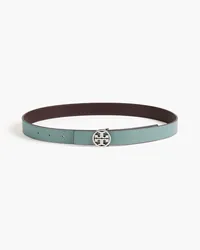 Tory Burch Pebbled-leather belt - Blue Blue