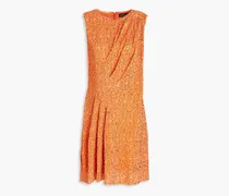 Louiza sequined metallic knitted mini dress - Orange