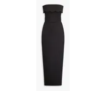 Strapless duchesse-satin maxi dress - Black