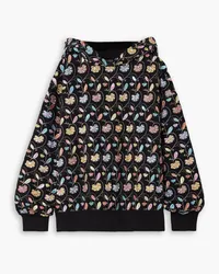 ASHISH Sequin-embellished embroidered cotton-blend jersey hoodie - Black Black