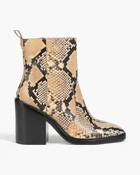 Tory Burch Snake-effect leather ankle boots - Animal print Animal