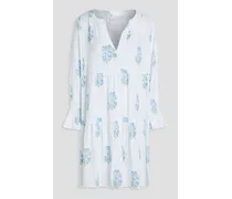 Floral-print jersey mini dress - White