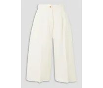 Serafina pleated linen culottes - White