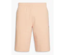 Appliquéd French cotton-terry drawstring shorts - Orange