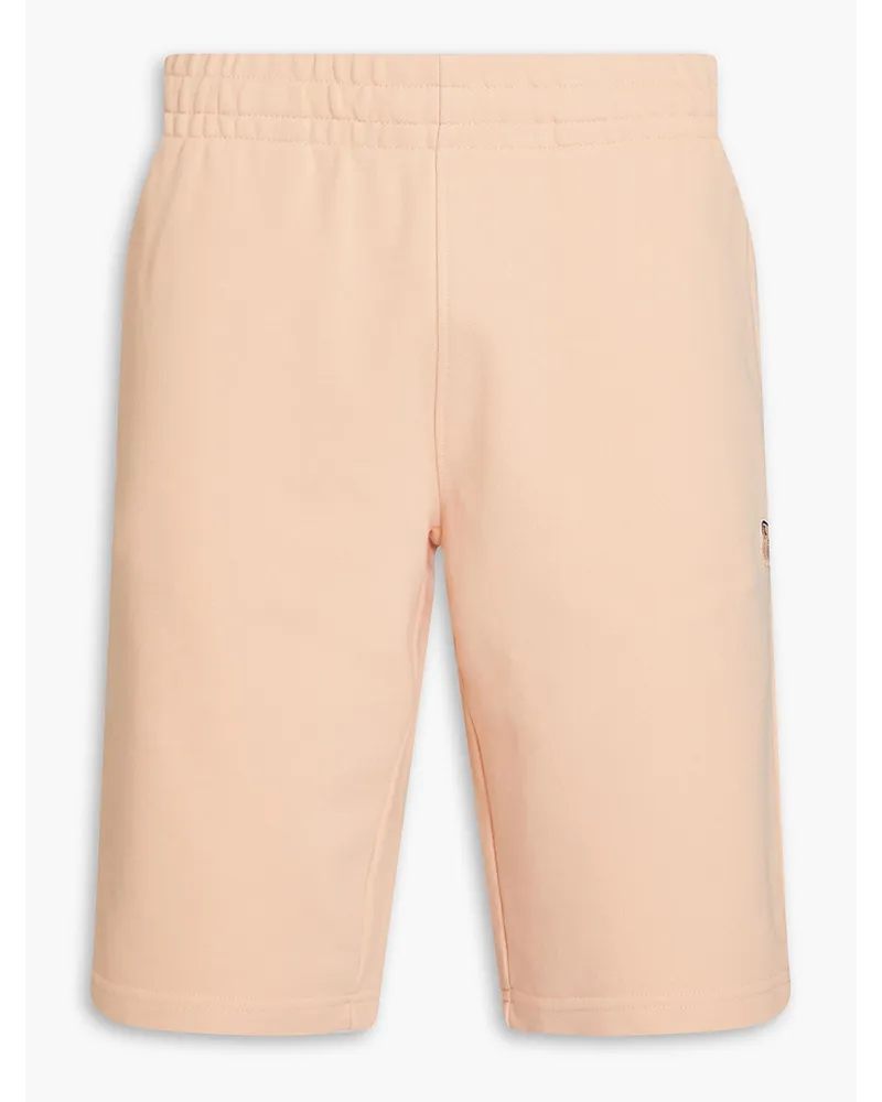 Kitsuné Appliquéd French cotton-terry drawstring shorts - Orange Orange