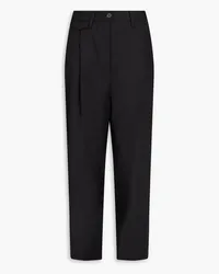 Totême Wool-twill tapered pants - Black Black