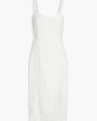 Aidan Mattox Cutout crochet midi dress - White White