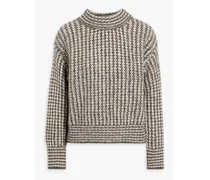 Amy jacquard-knit merino wool and alpaca-blend turtleneck sweater - Brown