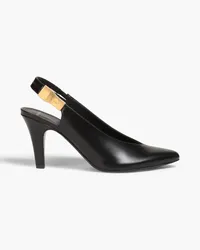 Balmain Embellished leather slingback pumps - Black Black