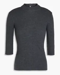 Maje Ribbed-knit top - Gray Gray