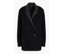 Double-breasted cashmere blazer - Black