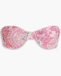 Melissa Odabash Barbados paisley-print underwired bandeau bikini top - Pink Pink