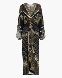 Camilla Crystal-embellished printed stretch-jersey maxi dress - Black Black