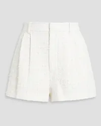 Alice + Olivia Alice Olivia - Conry pleated bouclé-tweed shorts - White White