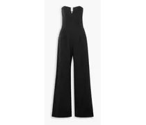 Strapless pintucked crepe wide-leg jumpsuit - Black