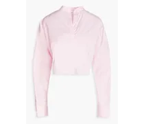 Ios cropped cotton-blend poplin blouse - Pink