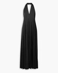 A.L.C. Rio pleated satin halterneck jumpsuit - Black Black