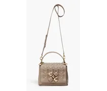 1928 embellished woven leather tote - Neutral