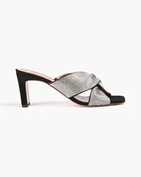 Claudie Pierlot Crystal-embellished suede mules - Black Black