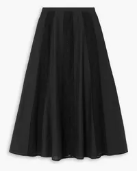 Jason Wu Paneled crocheted lace and cotton and silk-blend midi skirt - Black Black