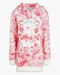 RED Valentino Printed French cotton-terry hoodie - Red Red