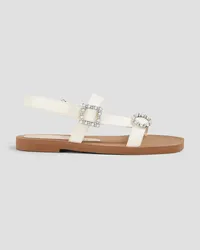 Stuart Weitzman Embellished leather sandals - White White