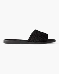 Ancient Greek Sandals Taygete crocheted slides - Black Black