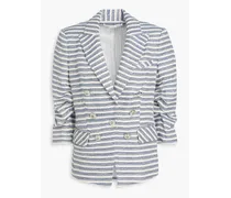 Ryland striped cotton-blend tweed blazer - Blue