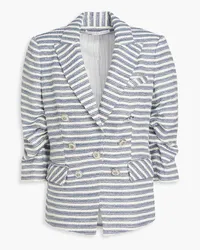 Veronica Beard Ryland striped cotton-blend tweed blazer - Blue Blue