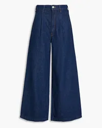 Mother Pleated high-rise wide-leg jeans - Blue Blue