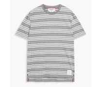 Striped cotton-jersey T-shirt - Gray
