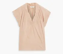 Drawley ruffled cotton-gauze top - Pink