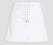 Keely frayed denim skirt - White