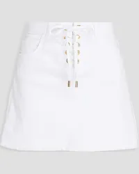 Melissa Odabash Keely frayed denim skirt - White White