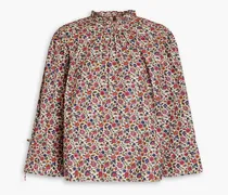 Poppy floral-print cotton-poplin blouse - Neutral